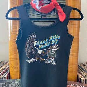 Vintage Harley Davidson motorcycles lace tank. Sturgis South Dakota 🖤